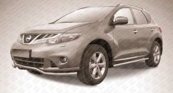 15 499 р. Фигурная защита переднего бампера Slitkoff (57 мм)  Nissan Murano  2 Z51 (2010-2016) рестайлинг (Нержавейка, Полированная)  с доставкой в г. Таганрог. Увеличить фотографию 1