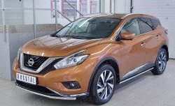 15 249 р. Защита переднего бампера (Ø42 мм, нержавейка) SLITKOFF Nissan Murano 3 Z52 дорестайлинг (2015-2022)  с доставкой в г. Таганрог. Увеличить фотографию 2