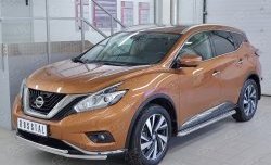 21 349 р. Защита переднего бампера (2 трубыØ42 мм, нержавейка) SLITKOFF  Nissan Murano  3 Z52 (2015-2022) дорестайлинг  с доставкой в г. Таганрог. Увеличить фотографию 2