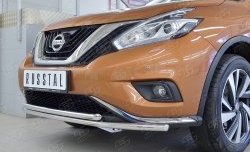 21 349 р. Защита переднего бампера (2 трубыØ42 мм, нержавейка) SLITKOFF  Nissan Murano  3 Z52 (2015-2022) дорестайлинг  с доставкой в г. Таганрог. Увеличить фотографию 4