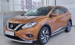 18 699 р. Защита переднего бампера (Ø63 мм, нержавейка) SLITKOFF Nissan Murano 3 Z52 дорестайлинг (2015-2022)  с доставкой в г. Таганрог. Увеличить фотографию 2