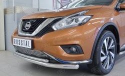 19 999 р. Защита переднего бампера (2 трубыØ63 и 42 мм, нержавейка) SLITKOFF  Nissan Murano  3 Z52 (2015-2022) дорестайлинг  с доставкой в г. Таганрог. Увеличить фотографию 4