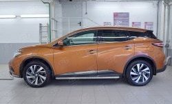 26 999 р. Порожки для ног (Ø42) SLITKOFF  Nissan Murano  3 Z52 (2015-2024) дорестайлинг, рестайлинг (лист - алюминий, профиль - нержавейка)  с доставкой в г. Таганрог. Увеличить фотографию 3