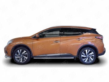 38 999 р. Широкая защита порогов с трубой диаметром 42 мм SLITKOFF v3 Nissan Murano 3 Z52 дорестайлинг (2015-2022)  с доставкой в г. Таганрог. Увеличить фотографию 2