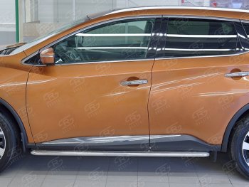 38 999 р. Широкая защита порогов с трубой диаметром 42 мм SLITKOFF v3 Nissan Murano 3 Z52 дорестайлинг (2015-2022)  с доставкой в г. Таганрог. Увеличить фотографию 3