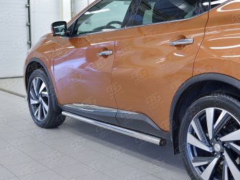 20 849 р. Защита порогов из круглой трубы диаметром 63 мм SLITKOFF v2  Nissan Murano  3 Z52 (2015-2024) дорестайлинг, рестайлинг  с доставкой в г. Таганрог. Увеличить фотографию 3