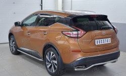 15 949 р. Защита заднего бампера (Ø42 мм волна, нержавейка) SLITKOFF  Nissan Murano  3 Z52 (2015-2022) дорестайлинг  с доставкой в г. Таганрог. Увеличить фотографию 2