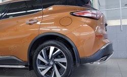 15 949 р. Защита заднего бампера (Ø42 мм волна, нержавейка) SLITKOFF  Nissan Murano  3 Z52 (2015-2022) дорестайлинг  с доставкой в г. Таганрог. Увеличить фотографию 3