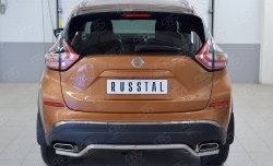 15 949 р. Защита заднего бампера (Ø42 мм волна, нержавейка) SLITKOFF  Nissan Murano  3 Z52 (2015-2022) дорестайлинг  с доставкой в г. Таганрог. Увеличить фотографию 1