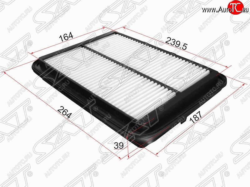 349 р. Фильтр воздушный двигателя SAT (264х187х39 mm)  Nissan Navara  2 D40 (2004-2016) дорестайлинг, рестайлинг  с доставкой в г. Таганрог