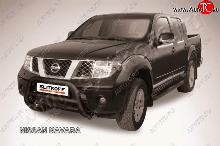 23 599 р. Кенгурятник d76 низкий  Nissan Navara  2 D40 (2004-2010) дорестайлинг (Цвет: серебристый)  с доставкой в г. Таганрог