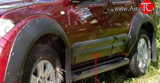 26 599 р. Расширители арок с широкими молдингами дверей RA (комплект) Nissan Pathfinder R51 дорестайлинг (2004-2007) (Поверхность глянец (под окраску), Неокрашенные)  с доставкой в г. Таганрог