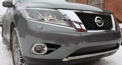 1 469 р. Нижняя сетка на бампер Russtal (черная)  Nissan Pathfinder  R52 (2012-2017) дорестайлинг  с доставкой в г. Таганрог. Увеличить фотографию 2