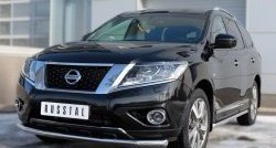 15 999 р. Одинарная защита переднего бампера диаметром 63 мм SLITKOFF  Nissan Pathfinder  R52 (2012-2017) дорестайлинг  с доставкой в г. Таганрог. Увеличить фотографию 2