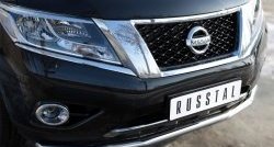 17 999 р. Одинарная защита переднего бампера диаметром 63 мм SLITKOFF Nissan Pathfinder R52 дорестайлинг (2012-2017)  с доставкой в г. Таганрог. Увеличить фотографию 3