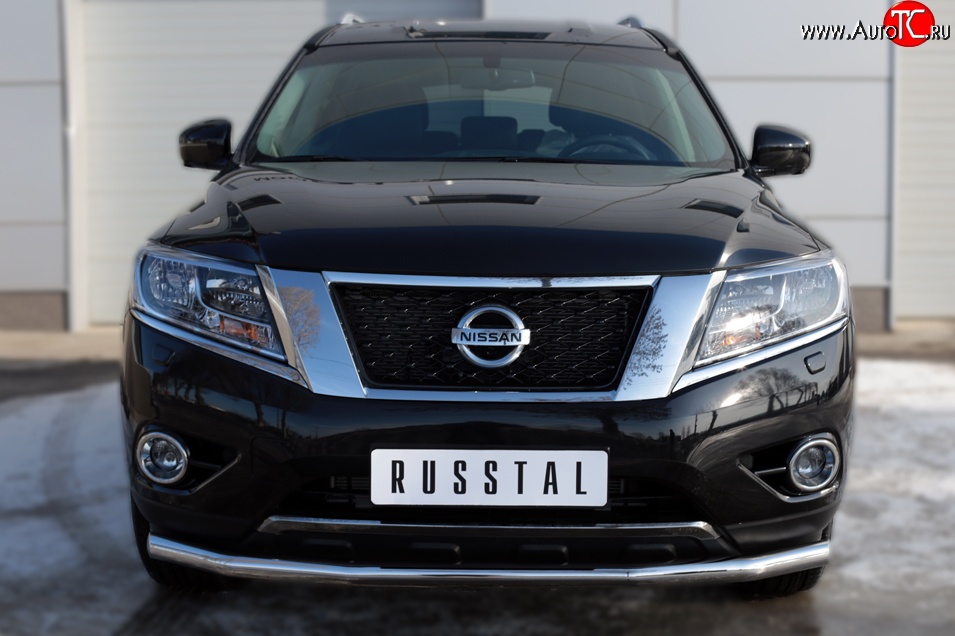 17 999 р. Одинарная защита переднего бампера диаметром 63 мм SLITKOFF Nissan Pathfinder R52 дорестайлинг (2012-2017)  с доставкой в г. Таганрог