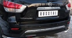 17 999 р. Защита заднего бампера (Ø63 мм уголки, нержавейка) SLITKOFF Nissan Pathfinder R52 дорестайлинг (2012-2017)  с доставкой в г. Таганрог. Увеличить фотографию 2