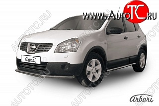 7 919 р. Защита переднего бампера Arbori (нержавейка, 1 труба d57 mm). Nissan Qashqai 1 дорестайлинг (2007-2010)  с доставкой в г. Таганрог