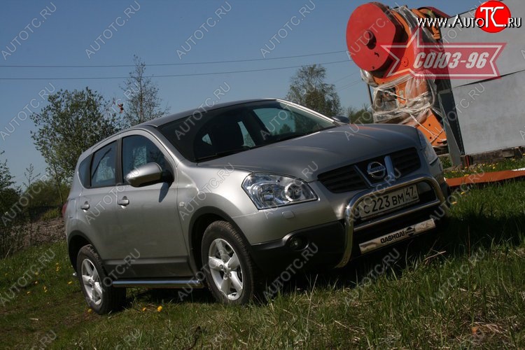 10 889 р. Защита переднего бампера Souz-96 (d60) Nissan Qashqai 1 дорестайлинг (2007-2010)  с доставкой в г. Таганрог