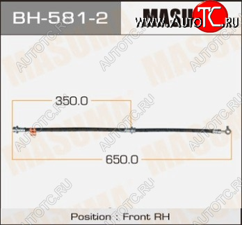 1 429 р. Правый передний тормозной шланг MASUMA Nissan Qashqai 1 дорестайлинг (2007-2010)  с доставкой в г. Таганрог