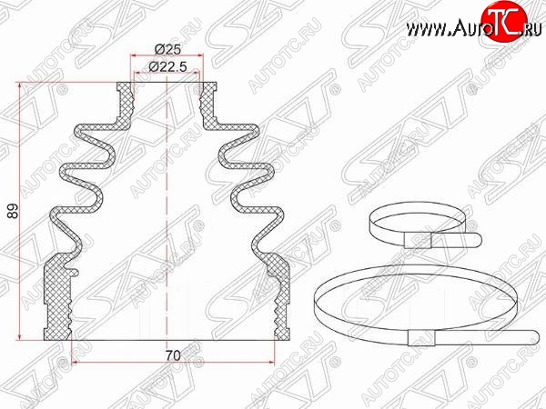 629 р. Пыльник ШРУСа (внутренний) SAT  Nissan Qashqai  1 (2007-2013), Toyota Corolla  E120 (2000-2004)  с доставкой в г. Таганрог