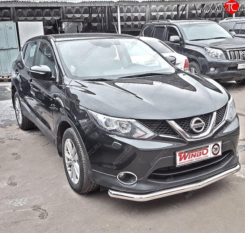 5 599 р. Защита переднего бампера WINBO (Ø63 мм, нержавейка)  Nissan Qashqai  2 (2013-2019) J11 дорестайлинг  с доставкой в г. Таганрог