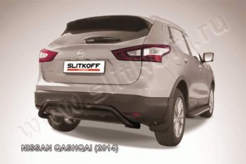 8 599 р. Защита задняя Slitkoff  Nissan Qashqai  2 (2013-2019) J11 дорестайлинг (Цвет: серебристый)  с доставкой в г. Таганрог. Увеличить фотографию 1