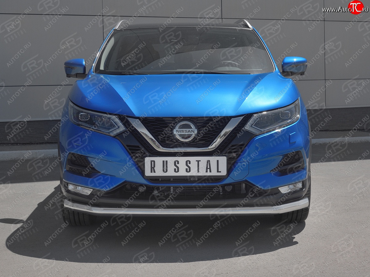 16 449 р. Защита переднего бампера (Ø 63 мм, нержавейка) SLITKOFF  Nissan Qashqai  2 (2017-2022) J11 рестайлинг  с доставкой в г. Таганрог