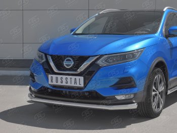 16 449 р. Защита переднего бампера (Ø 63 мм, нержавейка) SLITKOFF  Nissan Qashqai  2 (2017-2022) J11 рестайлинг  с доставкой в г. Таганрог. Увеличить фотографию 2