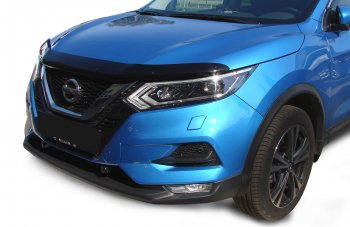 3 299 р. Дефлектор капота SIM  Nissan Qashqai  2 (2017-2022) J11 рестайлинг  с доставкой в г. Таганрог. Увеличить фотографию 1