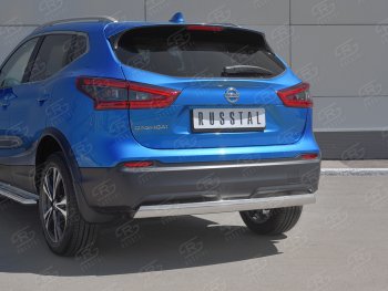 14 999 р. Защита заднего бампера (Ø75x42 мм, нержавейка) Russtal Nissan Qashqai 2 J11 рестайлинг (2017-2022)  с доставкой в г. Таганрог. Увеличить фотографию 2