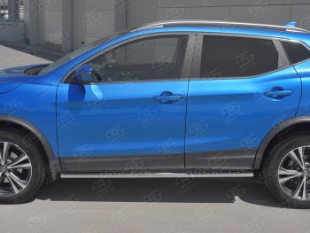 21 749 р. Защита порогов (Ø75x42 мм с проступью, нержавейка) Russtal Nissan Qashqai 2 J11 рестайлинг (2017-2022)  с доставкой в г. Таганрог. Увеличить фотографию 2