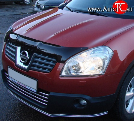 2 879 р. Дефлектор капота NovLine  Nissan Qashqai +2  1 (2008-2010) J10 дорестайлинг  с доставкой в г. Таганрог