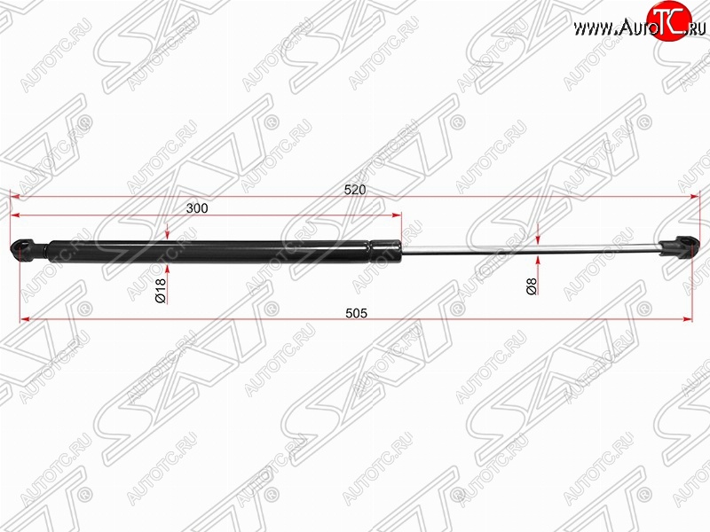 699 р. Газовый упор крышки багажника SAT  Nissan Qashqai +2  1 (2008-2014) J10 дорестайлинг, J10 рестайлинг  с доставкой в г. Таганрог