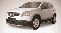 11 499 р. Защита переднего бампера из короткой трубы диаметром 57 мм Slitkoff  Nissan Qashqai +2  1 (2008-2010) J10 дорестайлинг (Нержавейка, Полированная)  с доставкой в г. Таганрог. Увеличить фотографию 1