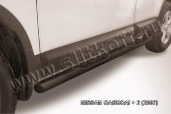 12 399 р. Защита порогов Slitkoff  Nissan Qashqai +2  1 (2008-2010) J10 дорестайлинг (Цвет: серебристый)  с доставкой в г. Таганрог. Увеличить фотографию 1