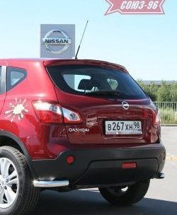 9 179 р. Защита заднего бампера из боковых уголков Souz-96 (d60) Nissan Qashqai +2 1 J10 дорестайлинг (2008-2010)  с доставкой в г. Таганрог. Увеличить фотографию 1