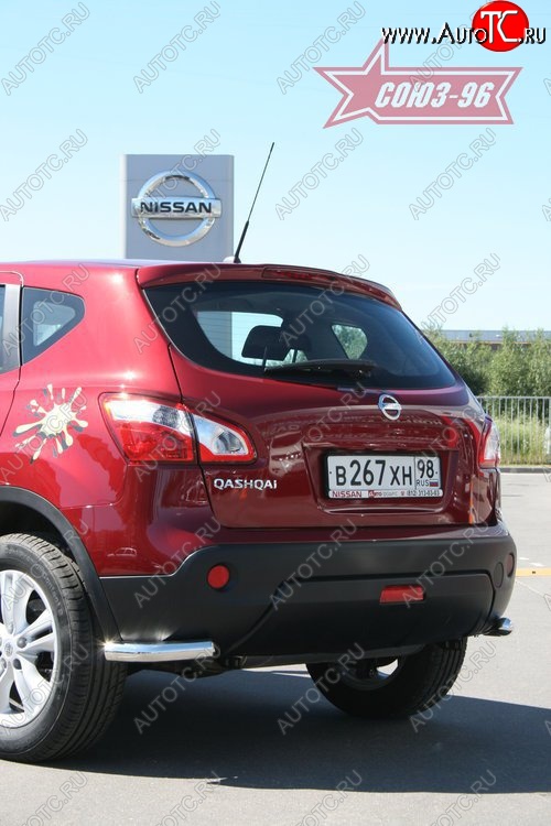 7 379 р. Защита заднего бампера из боковых уголков Souz-96 (d60) Nissan Qashqai +2 1 J10 дорестайлинг (2008-2010)  с доставкой в г. Таганрог