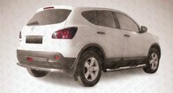 9 799 р. Защита заднего бампера из трубы диаметром 57 мм Slitkoff Nissan Qashqai +2 1 J10 дорестайлинг (2008-2010) (Нержавейка, Полированная)  с доставкой в г. Таганрог. Увеличить фотографию 1