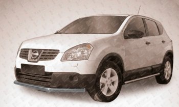 Защита переднего бампера Slitkoff (Ø 57 мм, длинная). Nissan (Нисан) Qashqai (Кашкай)  1 (2010-2013) 1 J10 рестайлинг