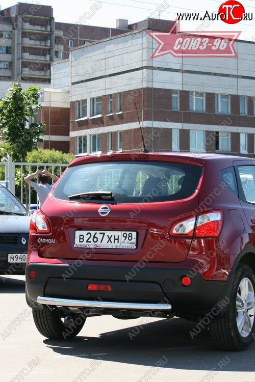 15 929 р. Защита заднего бампера Souz-96 (d60 с элементами из профиля) Nissan Qashqai 1 J10 рестайлинг (2010-2013)  с доставкой в г. Таганрог