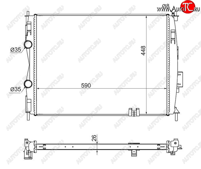 7 299 р. Радиатор двигателя (пластинчатый, 2.0, МКПП/АКПП) SAT Nissan Qashqai 1 J10 рестайлинг (2010-2013)  с доставкой в г. Таганрог