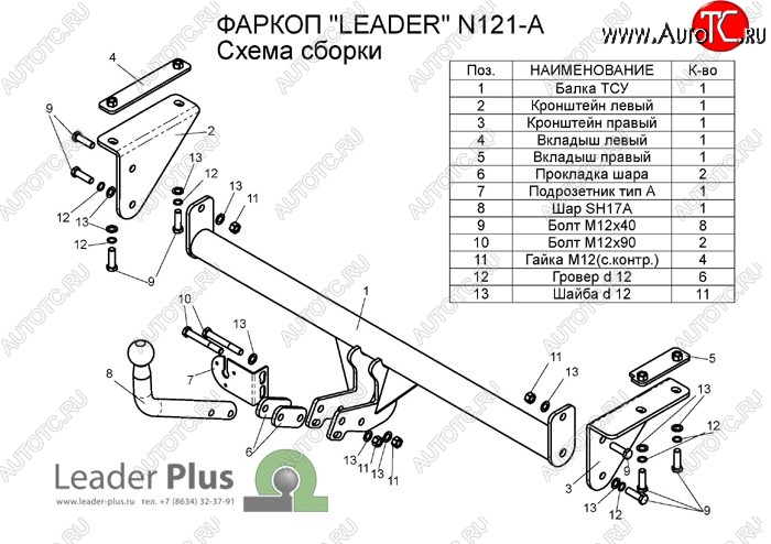 67 999 р. Фаркоп Лидер Плюс  Nissan Qashqai ( 1,  2) - Qashqai +2  1 (Без электропакета)  с доставкой в г. Таганрог