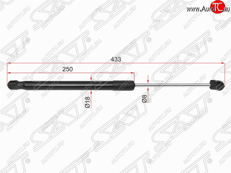 1 249 р. Газовый упор капота SAT  Nissan Teana  3 L33 (2014-2020) дорестайлинг  с доставкой в г. Таганрог