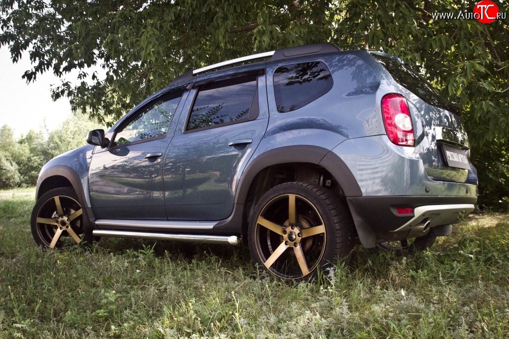 6 249 р. Накладки колесных арок RA (короткие, комплект)  Renault Duster  HS (2010-2015) дорестайлинг (Поверхность шагрень)  с доставкой в г. Таганрог