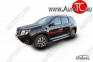 23 399 р. Порожки для ног Arbori Luxe Black Nissan Terrano D10 рестайлинг (2016-2022)  с доставкой в г. Таганрог