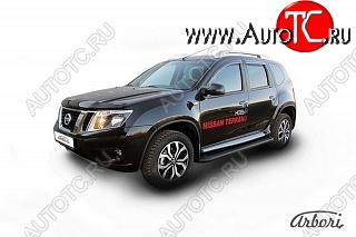 11 609 р. Порожки для ног Arbori Optima Black Nissan Terrano D10 рестайлинг (2016-2022)  с доставкой в г. Таганрог