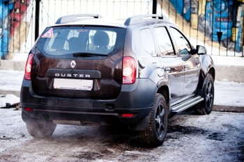 15 899 р. Порожки для ног из трубы Ø51 с алюминиевой площадкой Petroil Tuning Эстонец Nissan Terrano D10 рестайлинг (2016-2022) (Черный (Шагрень))  с доставкой в г. Таганрог. Увеличить фотографию 5