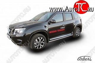 12 239 р. Защита штатных порогов Arbori (нержавейка, d42 mm). Nissan Terrano D10 дорестайлинг (2013-2016)  с доставкой в г. Таганрог