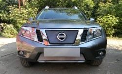 1 599 р. Сетка в решетку радиатора Russtal  Nissan Terrano  D10 (2013-2022) дорестайлинг, рестайлинг (хром)  с доставкой в г. Таганрог. Увеличить фотографию 2